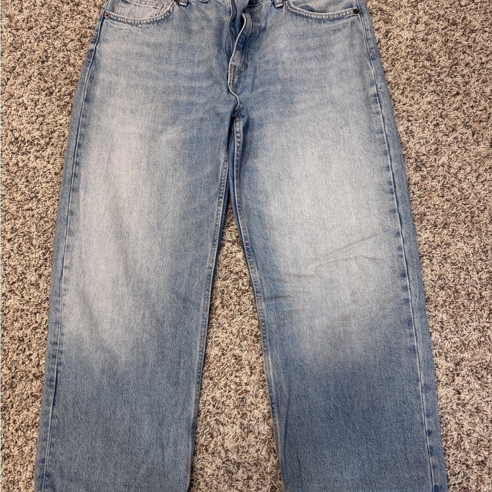 Classic Blue Women’s Wide Leg Crop Jeans